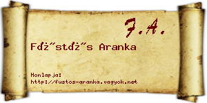 Füstös Aranka névjegykártya