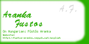 aranka fustos business card